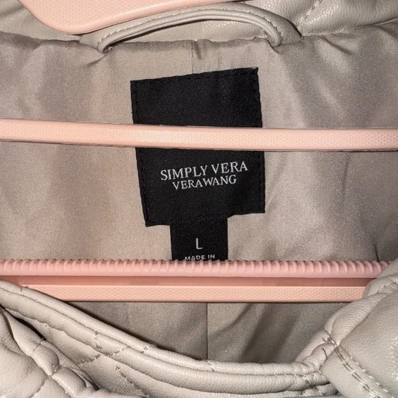 Simply Vera Vera Wang Women's Off-White Quilted Bomber Jacket Size Large - Picture 3 of 3